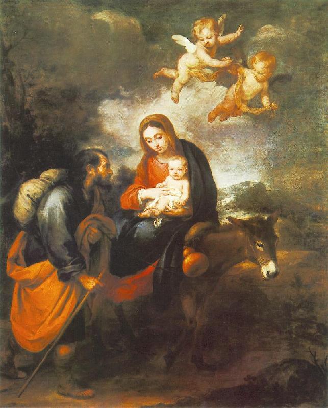 MURILLO, Bartolome Esteban Flight into Egypt sg oil painting picture